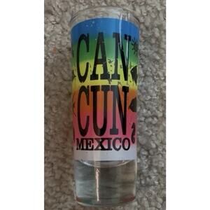 Cancun Mexico Rainbow Tall Shooter Shot Glass Souvenir
